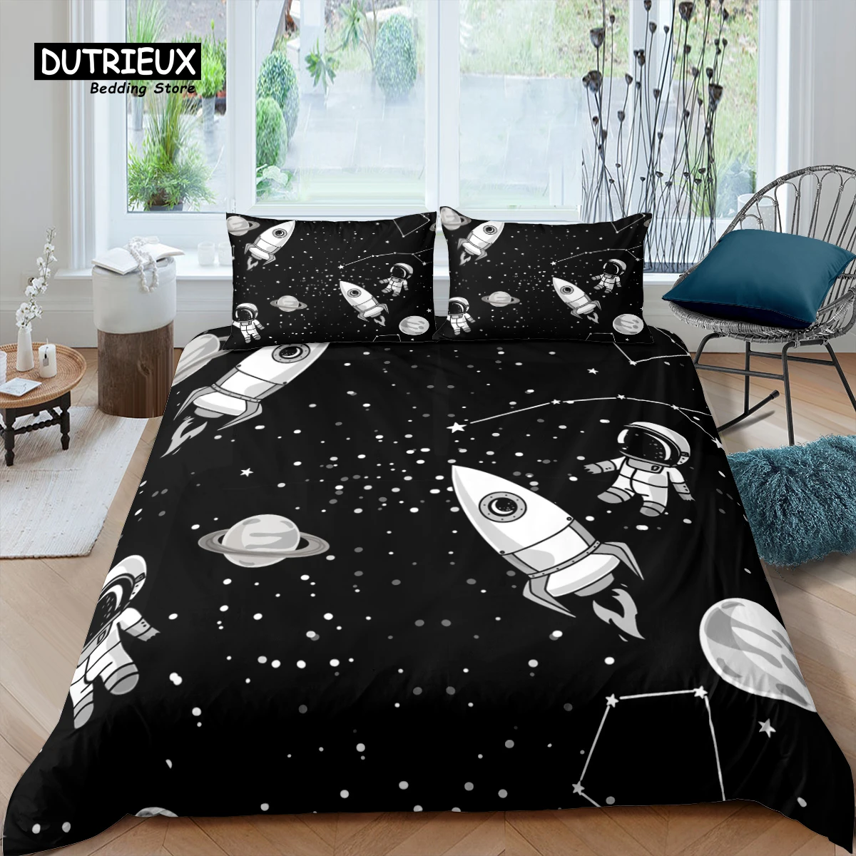 

Home Living Luxury 3d Astronaut Bedding Set Universe Duvet Cover Set Pillowcase Kids Bedding Set Queen and King EU/US/AU/UK Size