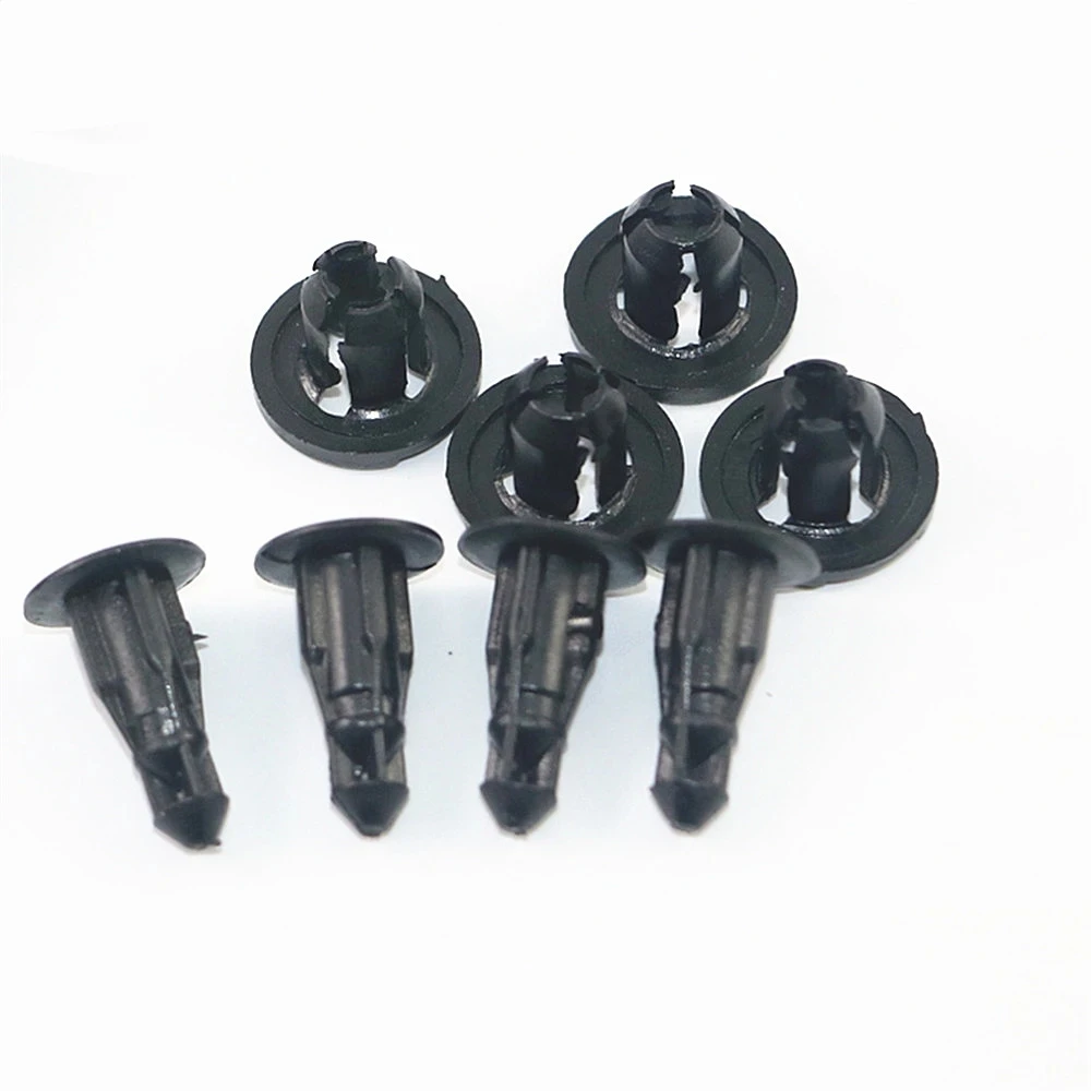 10/20/50pcs 8mm Diameter 8mm Black Vehicle Car Bumper Door Panel Fender Liner Clips Retainer Plastic Auto Fasteners Rivets Clips