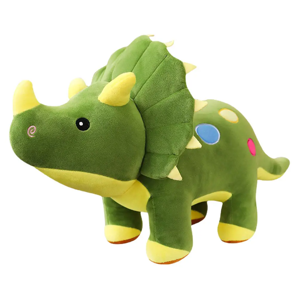 

Cartoon Triceratops Stuffed Animals Soft Cuddly Dinosaur Pillow Kids Gift Home Decoration Children Festival Holiday