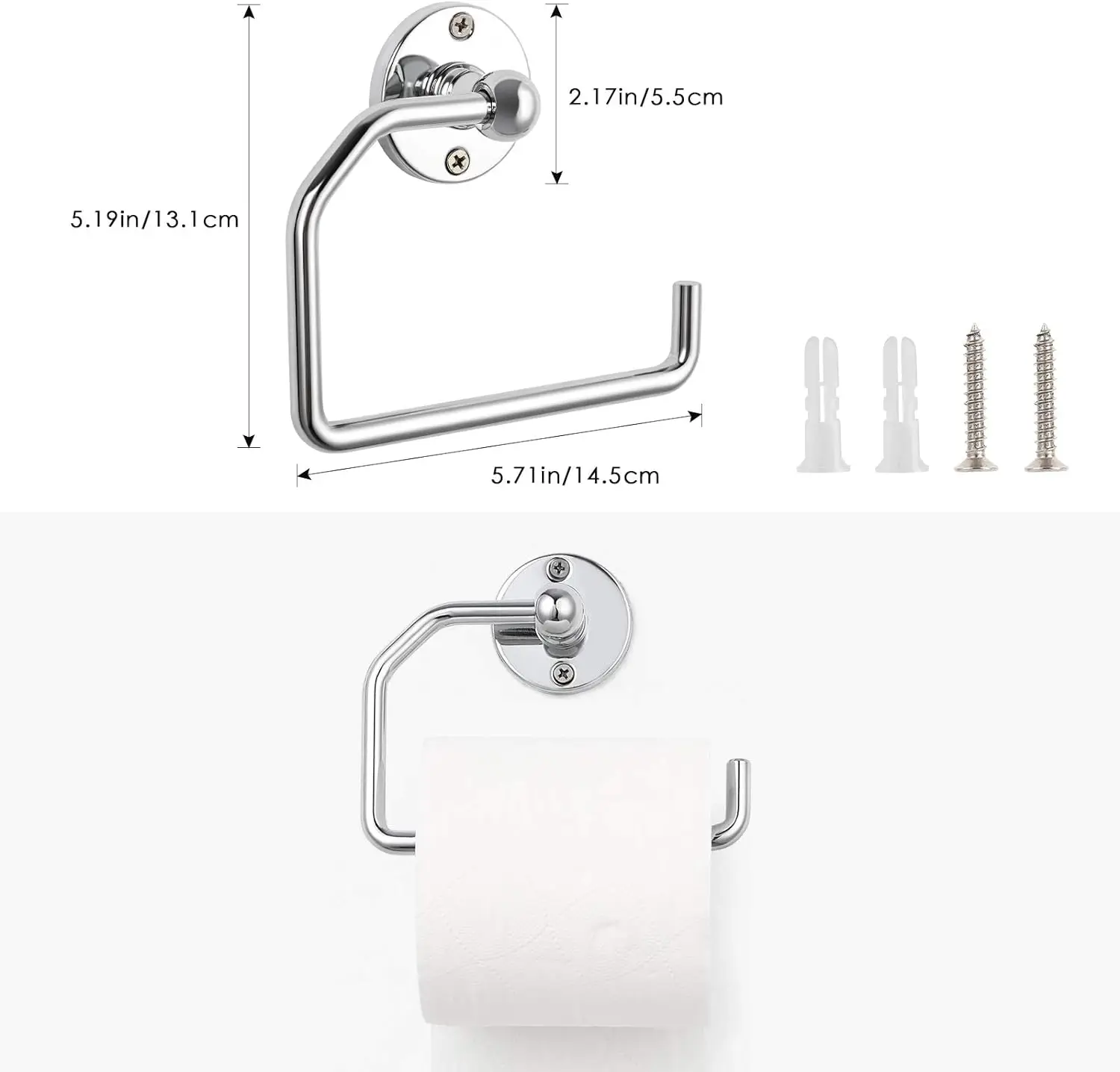 Bathroom hardware set, 4-piece polished chrome plated bathroom accessory set