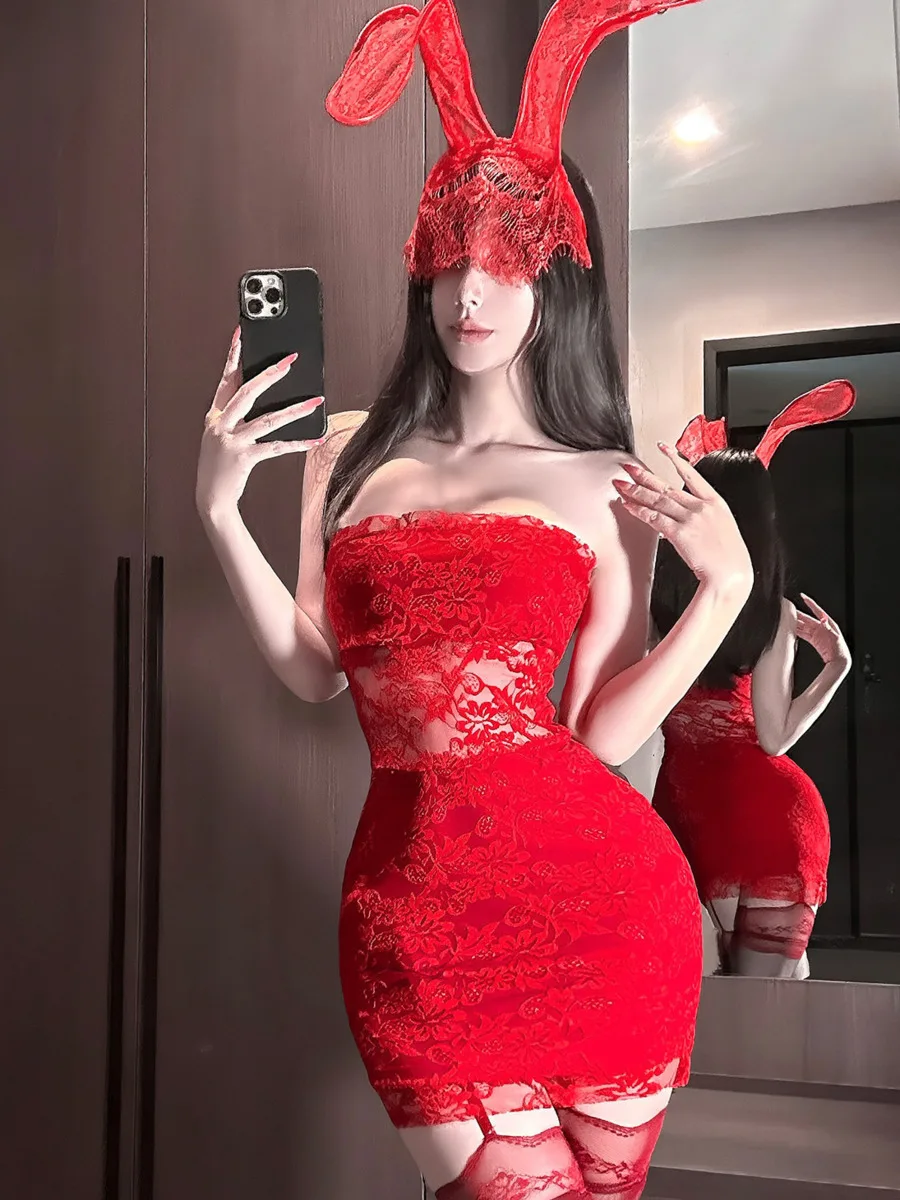 

Сексуальное облегающее мини-платье с красным кружевным топом для девочек, облегающее мини-платье в стиле Pure Desire, облегающее платье с открытыми плечами AZXK