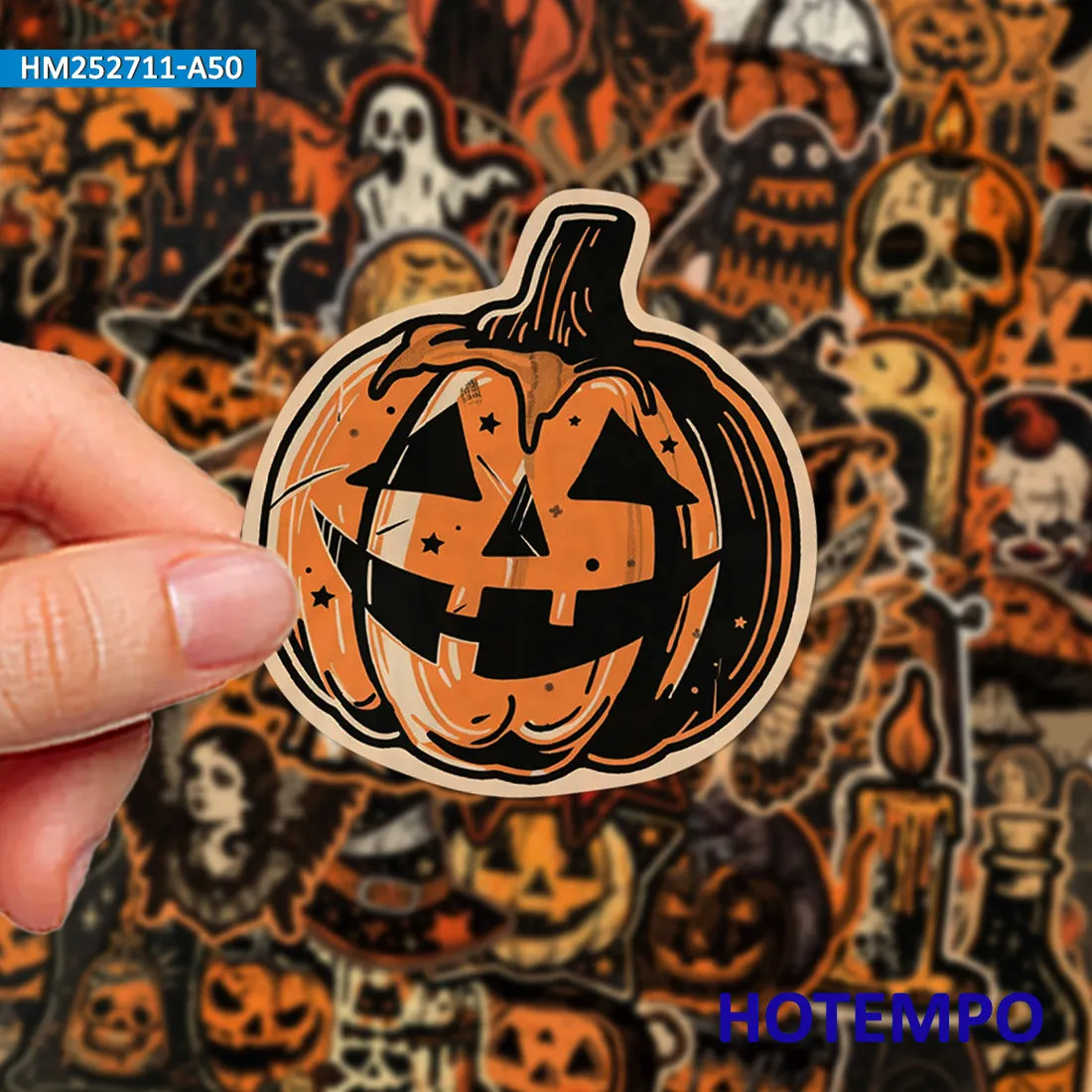 20/30/50Pieces, Halloween Stickers Set, Demon Pumpkin Lantern, Monster Witch Ghost, for Decoration Laptop Phone Car, Fun Sticker