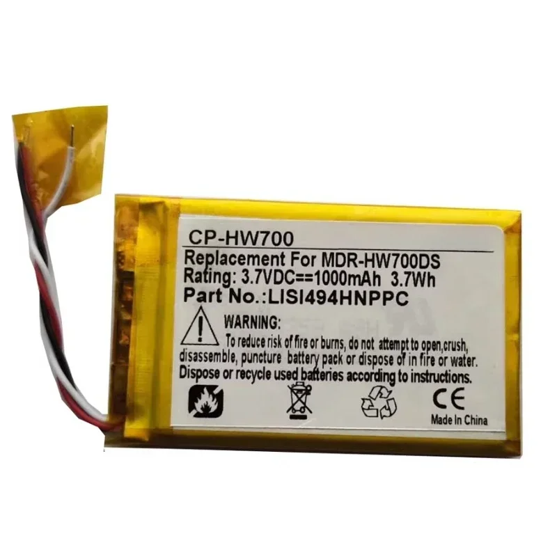 LIS1494HNPPC Replacement Battery 3.7V 1000mAh for Walkman NWZ-A15 NWZ-A16 NWZ-A17
