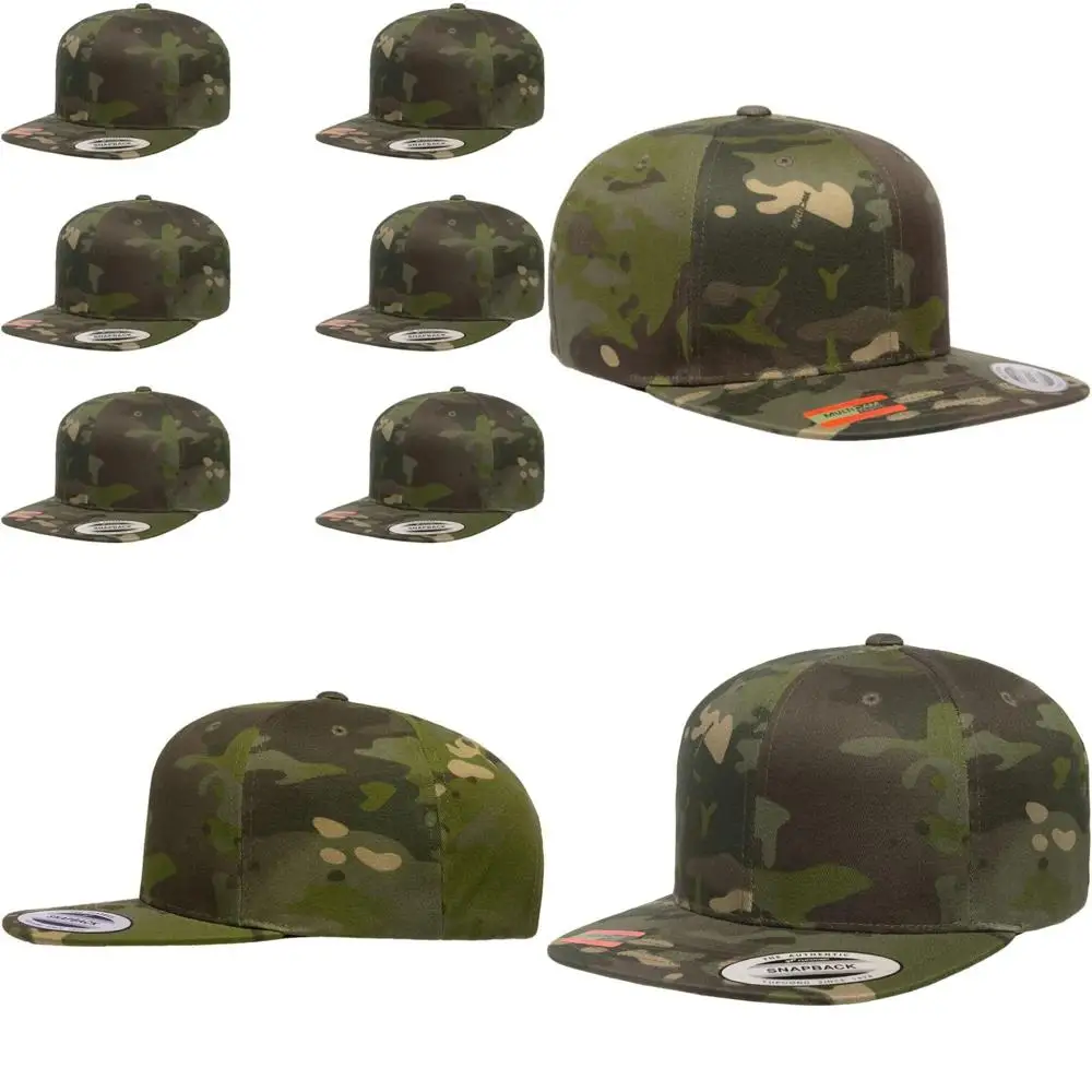 

Premium Wool-Blend 6 Panel High Profile Flat Bill Snapback Cap Bulk Packs Available