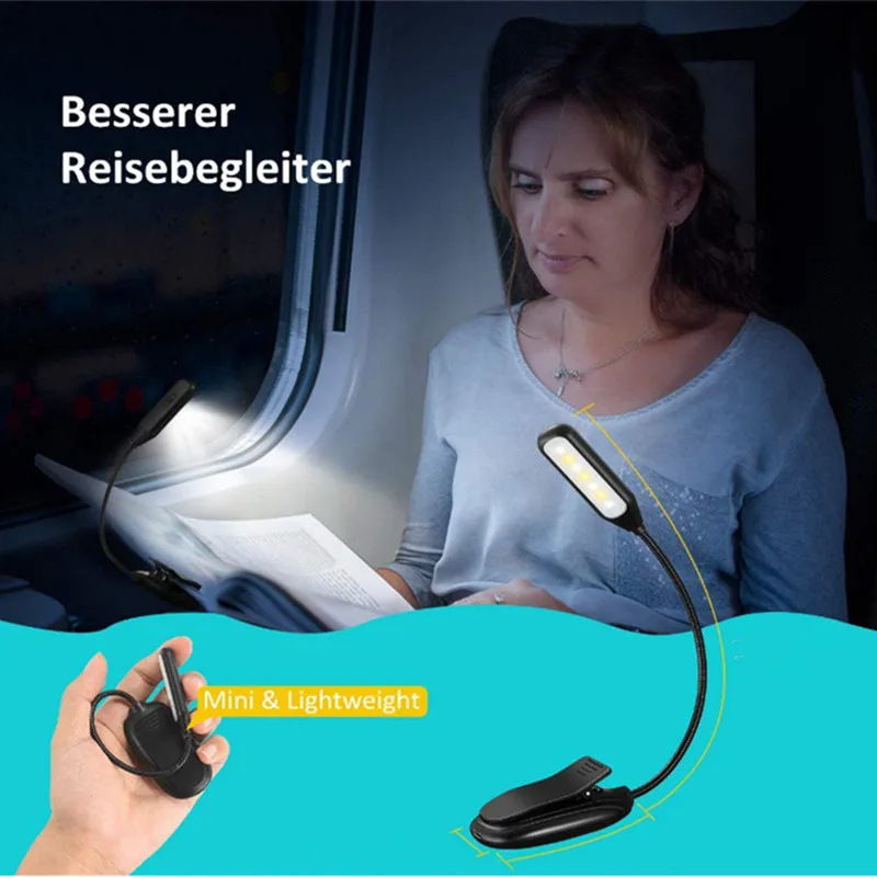 

7 LED USB Charging Reading Desk Lamp -3 Color Modes Warm/Cold/White Light, Suitable for Bed, Study, Portable Night Lights