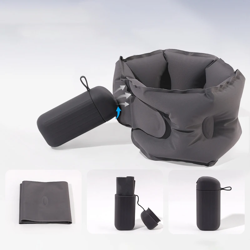 

Detachable Storage Inflatable Neck Pillow Set For Airplane Rest