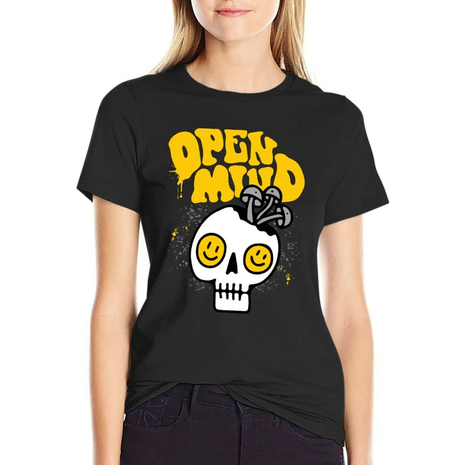 

Open mind T-Shirt tees plus sizes summer top t-shirt dress for Women plus size sexy