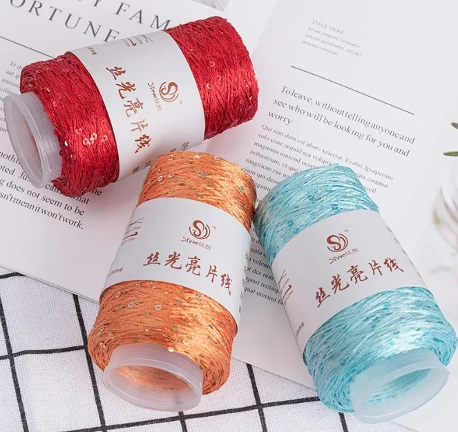 150 Farbe 700m g Sommer Eis Seide mercer isiertes Garn spezielles Pailletten garn DIY hand gewebte Stoff puppe Strick wolle Decke