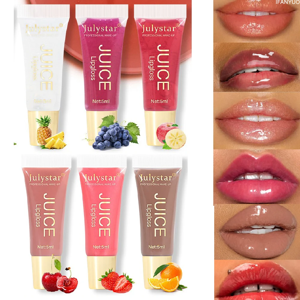 Moisturizing Lip Balm Fruit Lip Oil Gloss Care of the Lips Transparent Fullness LipGloss Soft Tube Makeup Applicator Beauty Care