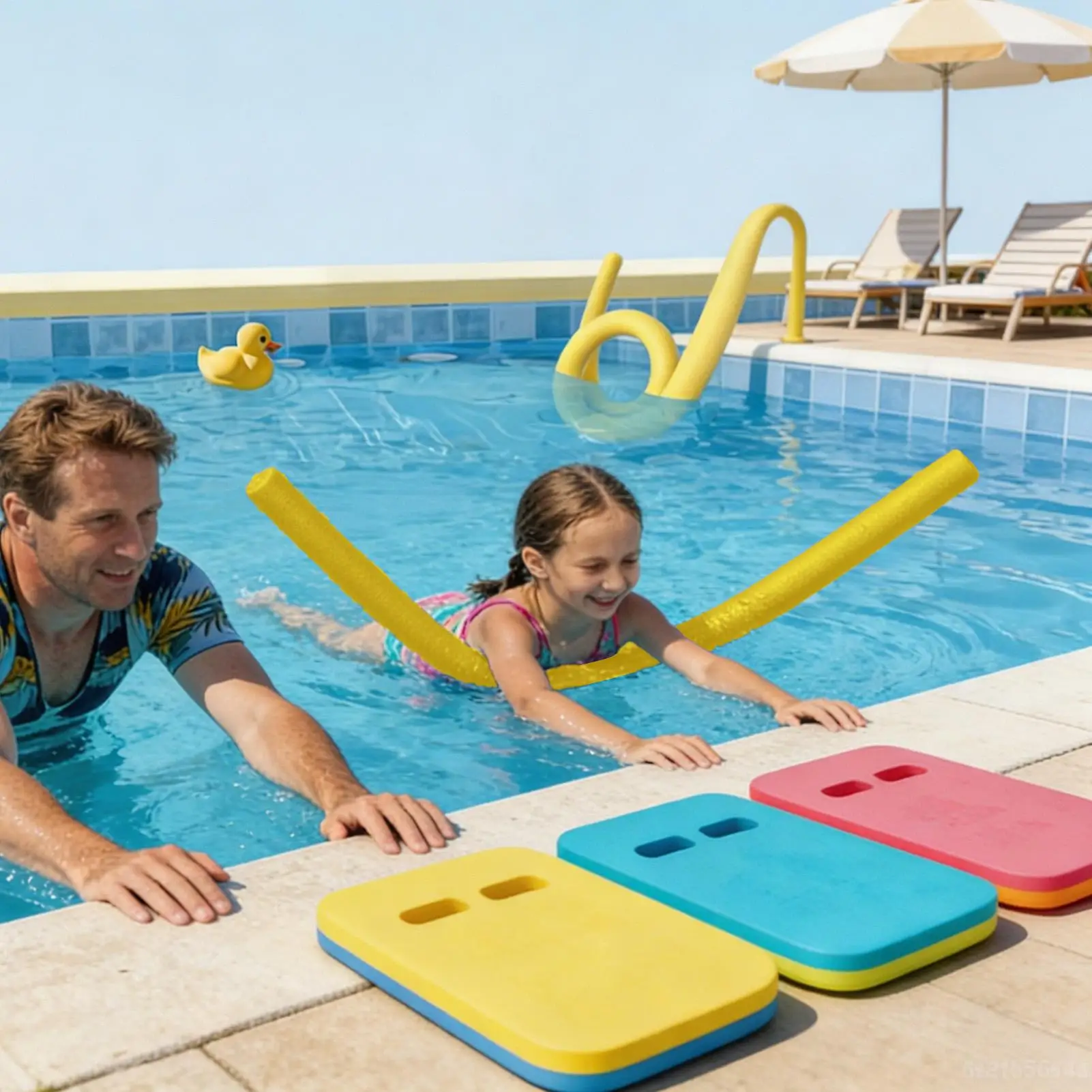 Pool Noodles Foam Multi-Purpose Inflatable Soft Foam Floats With Connector Pool Noodle Float For Kids Adults Exercise Sports