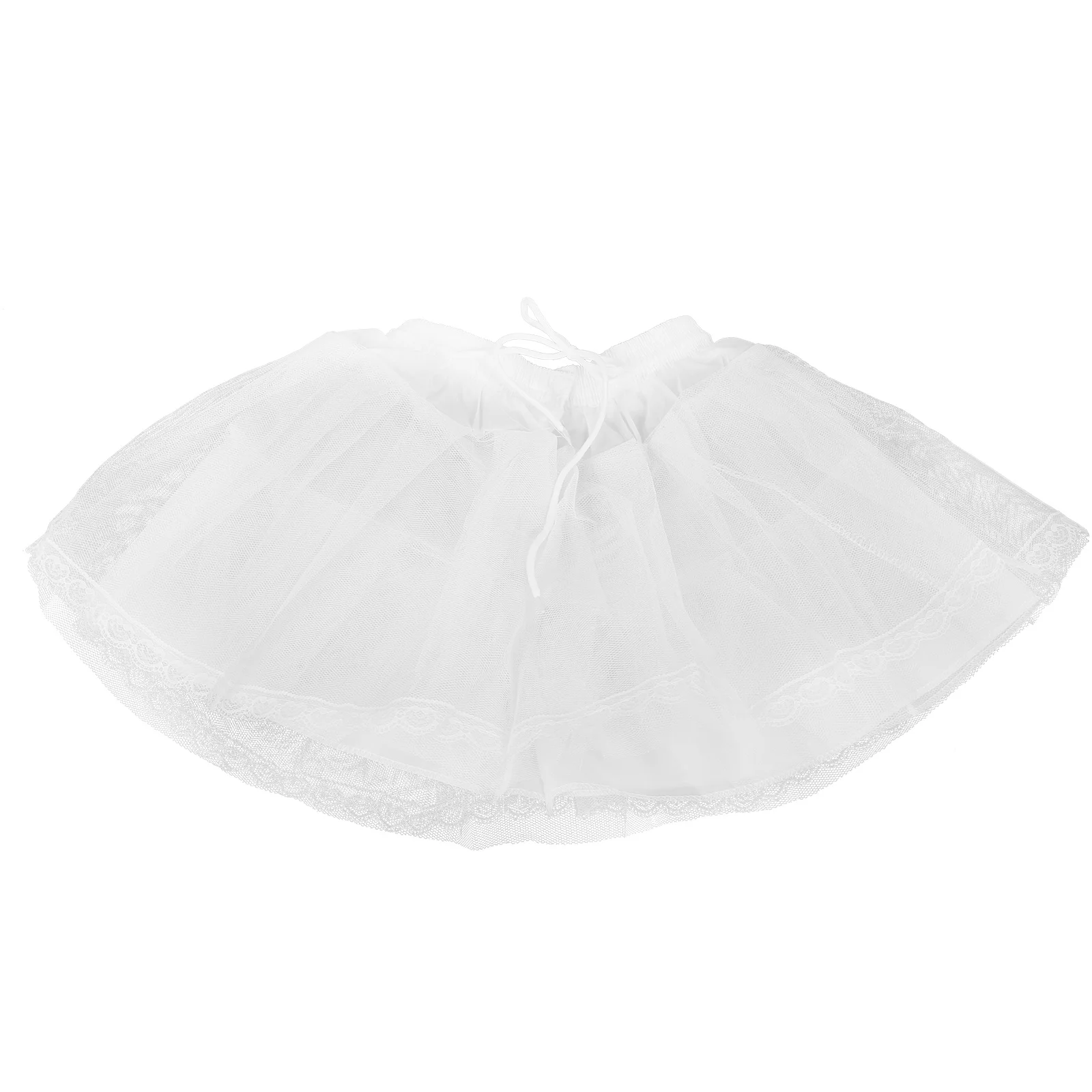 

Lace Petticoat Skirt Tulle Underskirt Girls White Hoopless Performance Party Children Clothing Soft Comfortable