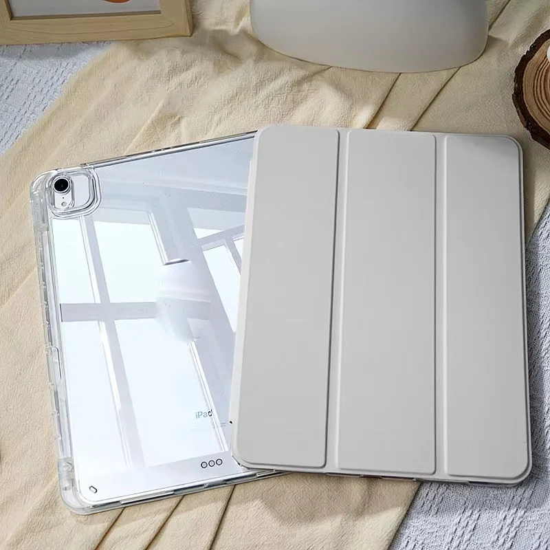 Premium Transparent Solid Color Fold Tablet Case For iPad Pro 13 11th A16 12.9