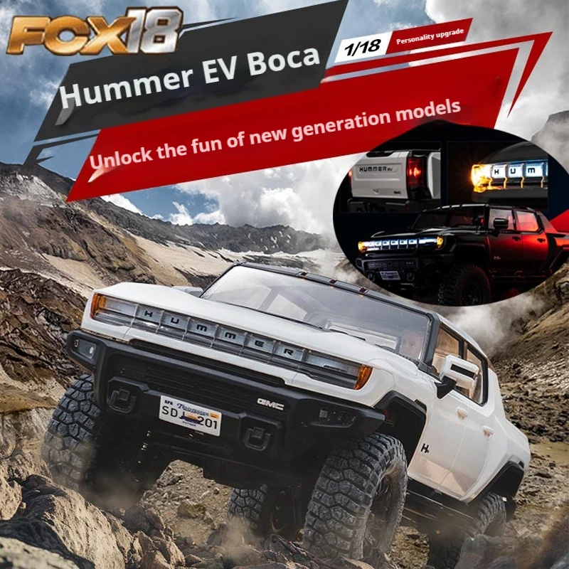 Fms 1/18 Fcx18 허머 Ev 픽업 RC카 시뮬레이션 클라이밍 모델, 4wd 오프로드 차량 픽업 트럭, 2 단 변속기 장난감