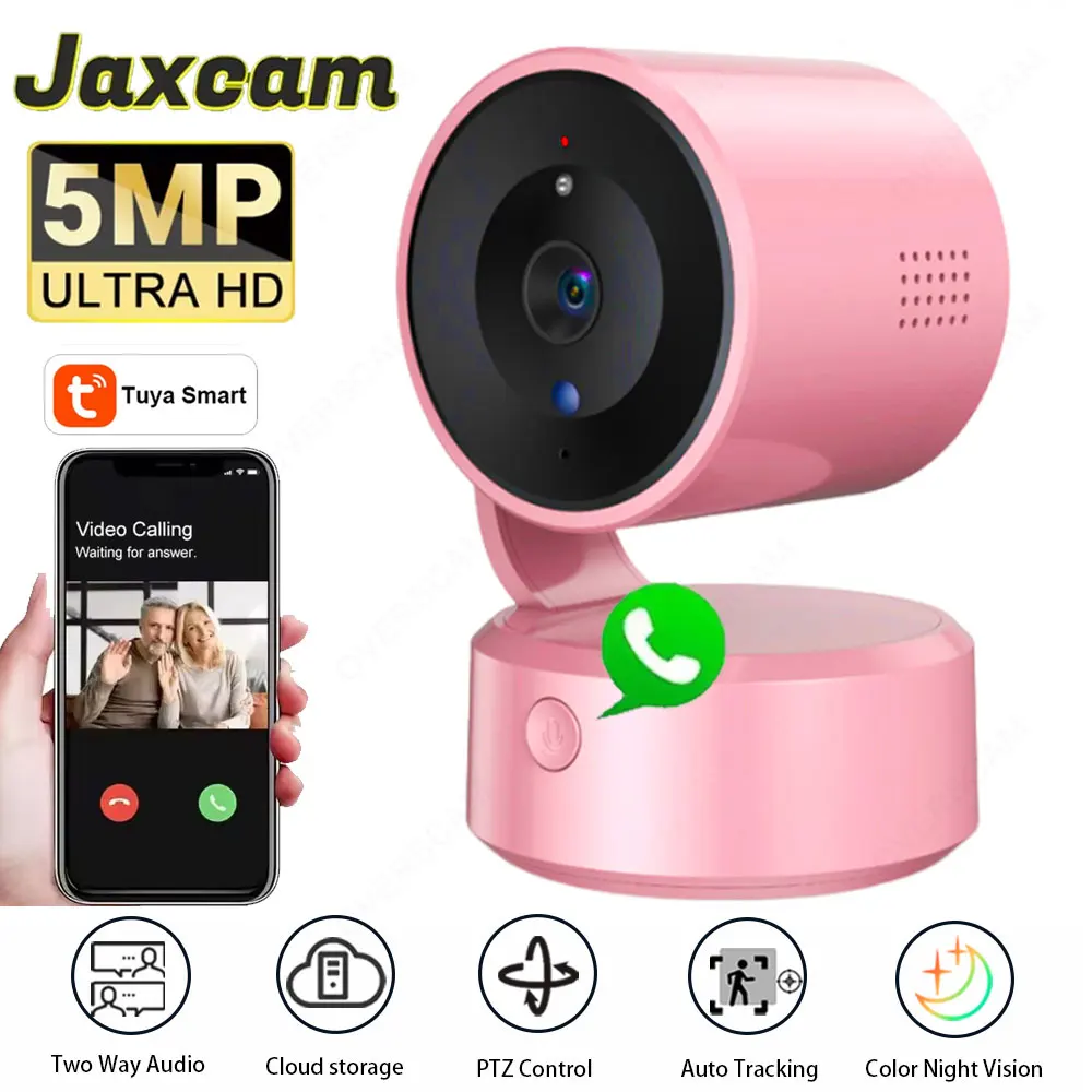 

5MP One-Touch Call Tuya WiFi Smart Mini IP Camera Indoor Home Security Human Detect CCTV Surveillance Camera Auto Tracking