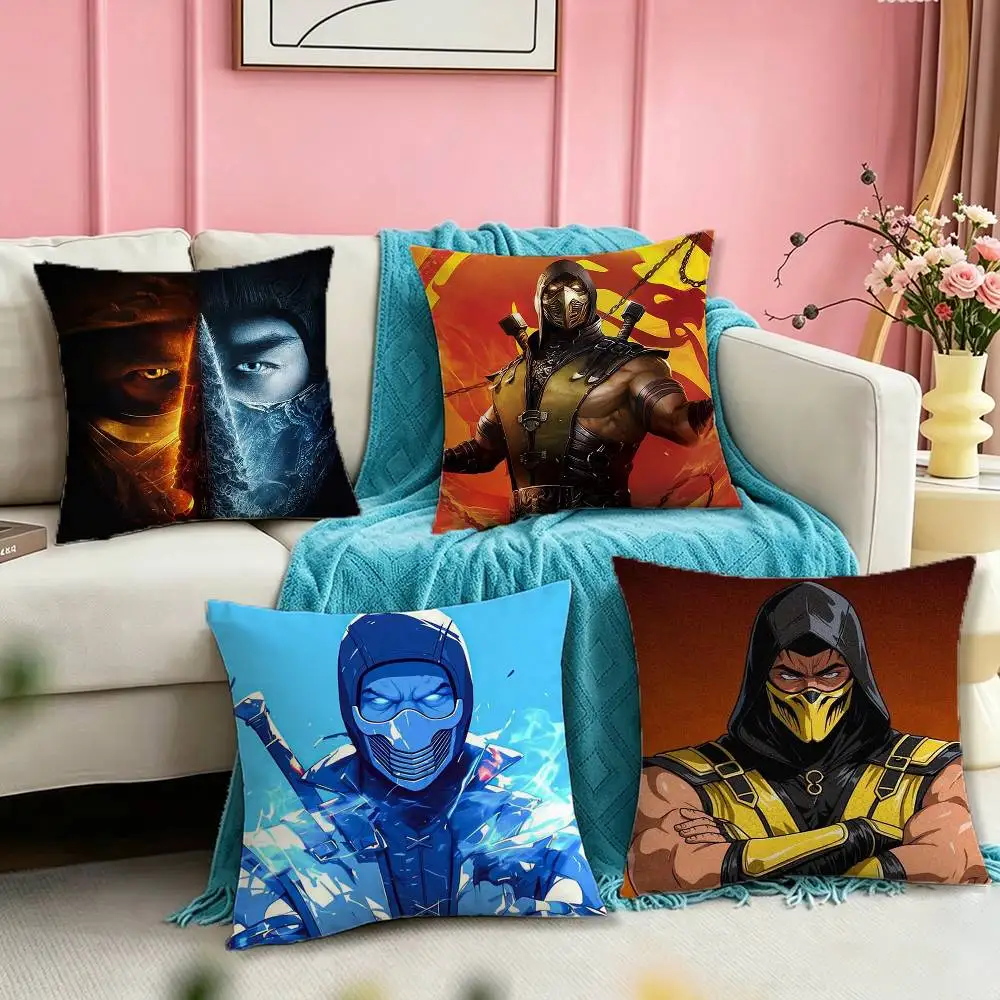Mortal K-Kombat Game Pillow Case Square Double-Sided Sofa Cushion Cover Bedroom Bedside Pillow