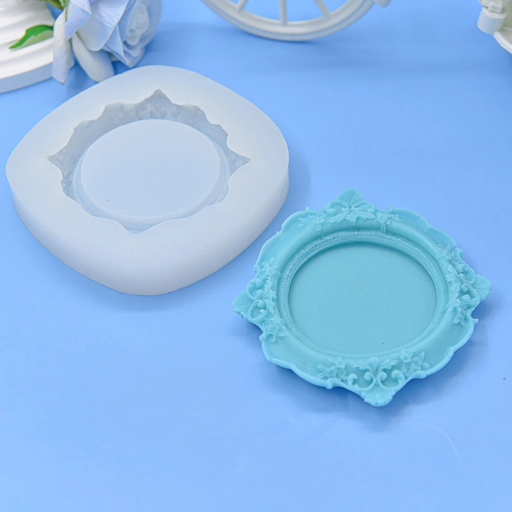 1pcs Reusable Vintage Photo Frame Silicone Candle Mold Wax Melt Polymer Making Storage Tray Handmade Projects Mold Dropshipping