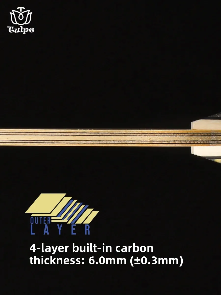 TULPE J/Q/K Table Tennis Racket Blade Cypress Carbon Fiber DIY Ping Pong Paddle for Fast Attack Advanced Adult with Gift Box Set