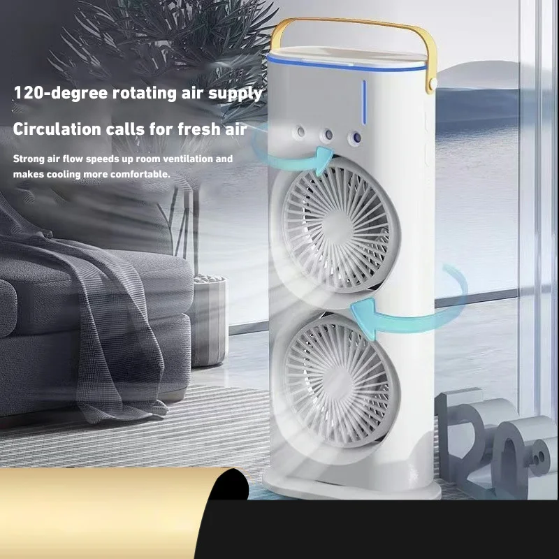 Spray Air Conditioning Fan Cross-border Refrigeration Fan Household Portable Cooling Fandesktop Mini electric Fan With Light