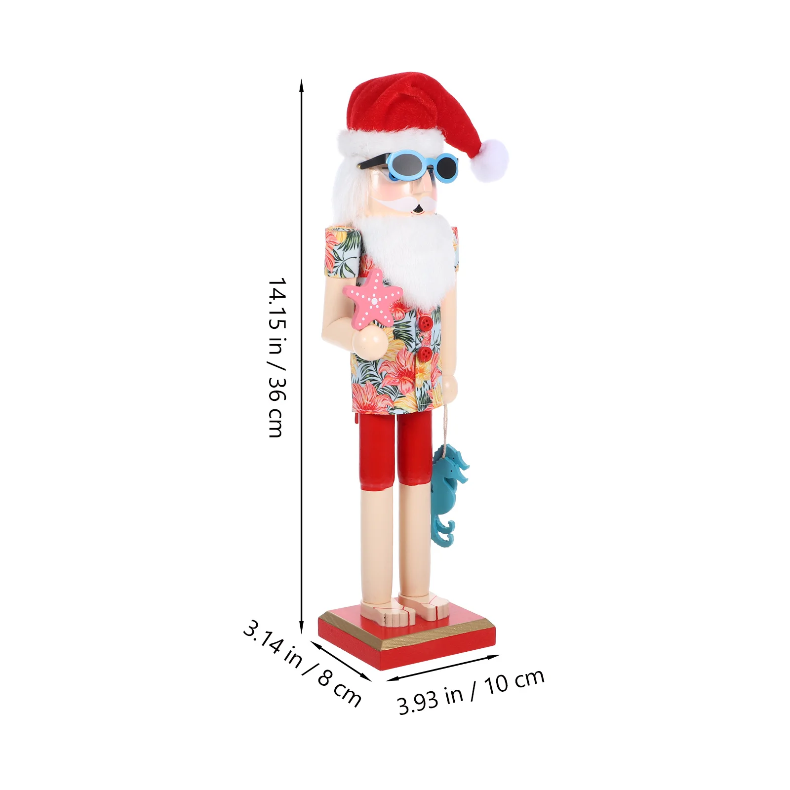 

Wooden Nutcracker Decor Santa Christmas Home Desktop Decoration Beach Style Xmas Ornament Small Nutcracker Figure Holiday