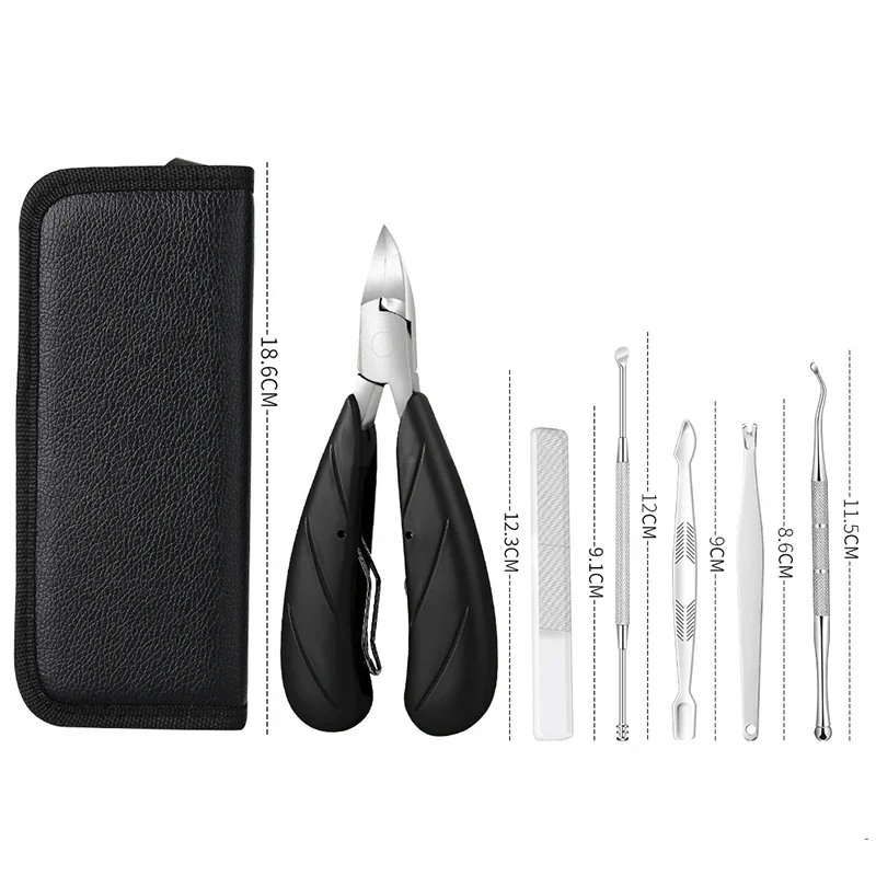 Manicure Tools Kit Pedicure Nail Clipper Cutter Set Nipper Pedicur Cuticle Scissors Ingrown Toenail Correction Podiatry Dropship