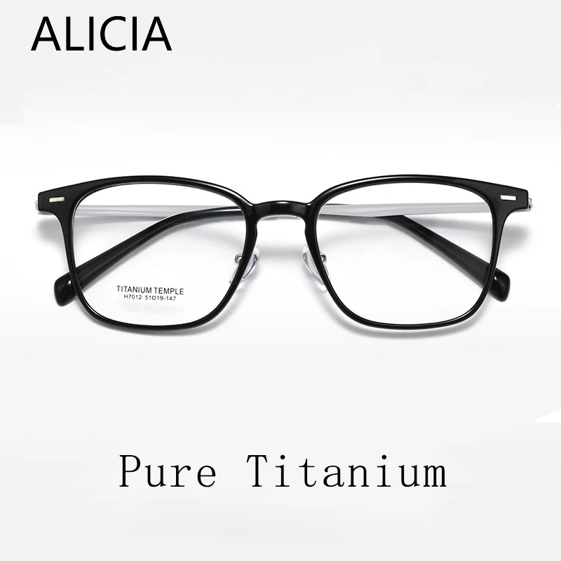 

Мужские модные квадратные очки ALICIA в стиле ретро, ​​роскошные ультралегкие очки TR90 из чистого титана, оптические оправы для женщин, 902