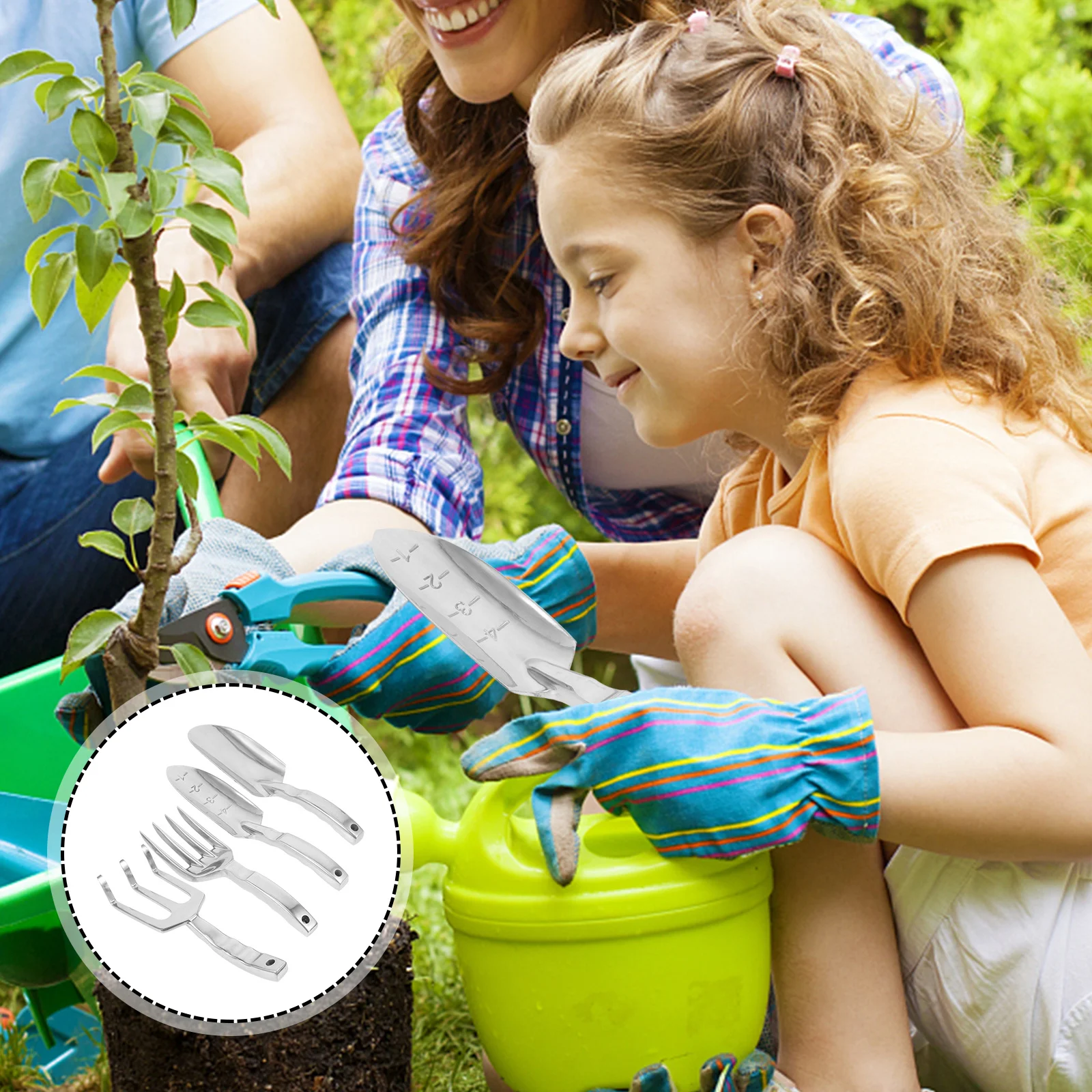 1 مجموعة 1 مجموعة العملي البستنة كيت قسط سبائك الألومنيوم للمنزل المشي لمسافات طويلة حفر إزالة الأعشاب الضارة التربة تخفيف #6