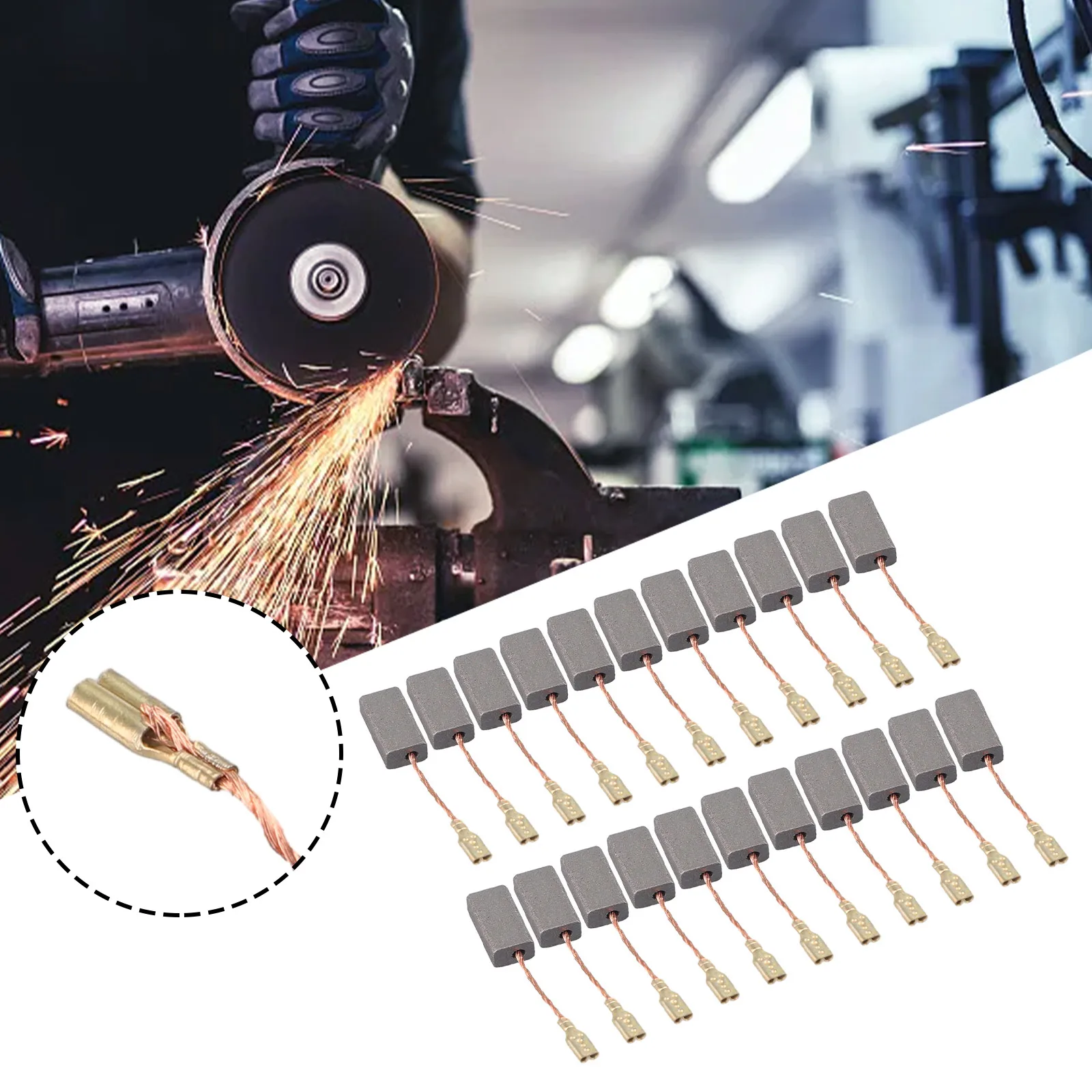 

Motor Brushes Carbon Brushes Set Spare Parts Spare parts 15x8x5mm 20PCS 45mm For Motor Angle Grinder High Quality