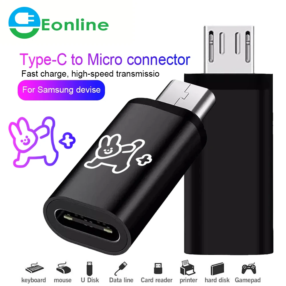 

Eonline USB Type C Female to Micro USB Male Converter Type-C OTG Charging Data Sync Adapter for Samsung Xiaomi OTG adapter