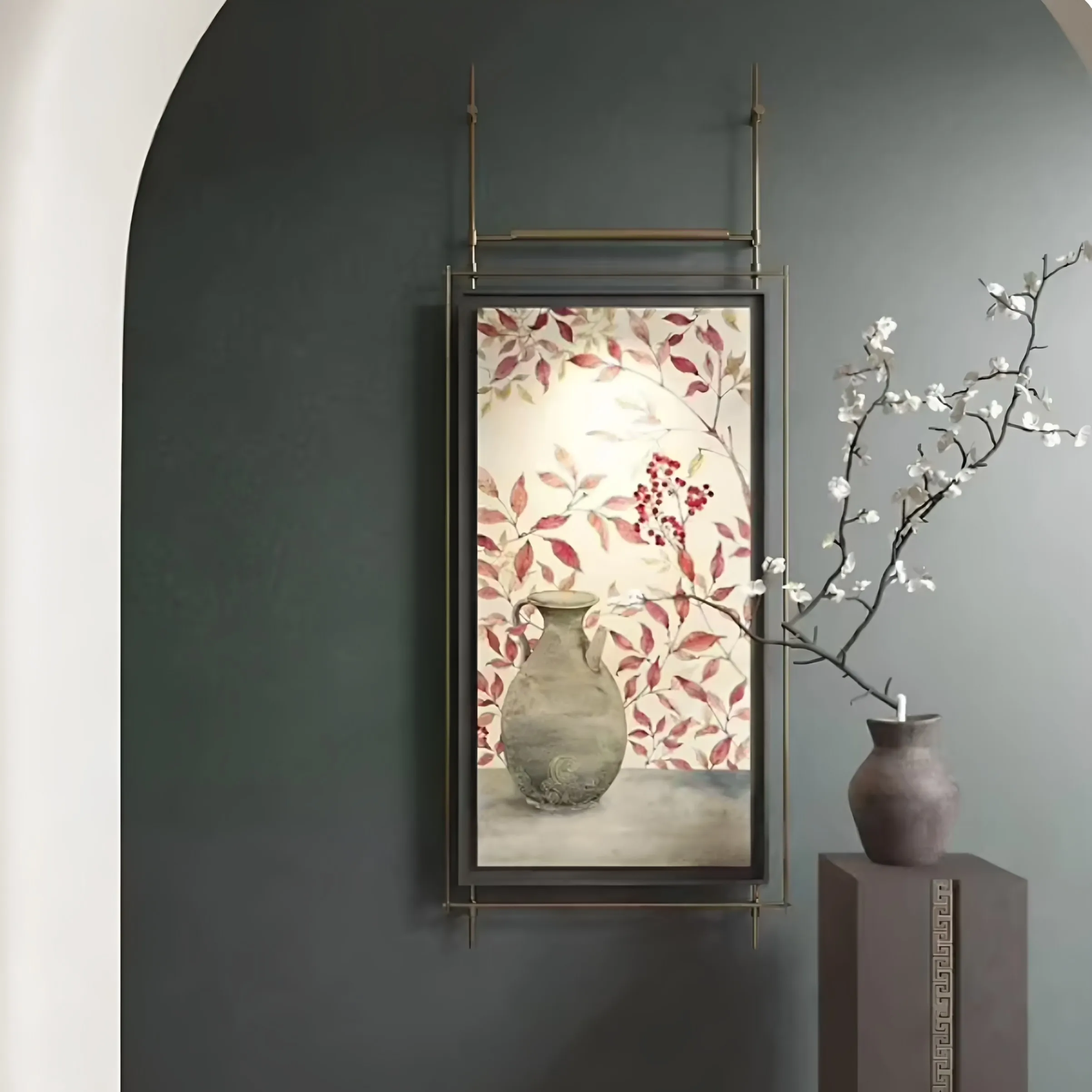 New Chinese style wabi-wind art printing wall decoration living room bedroom decoration painting modern simple high sense w