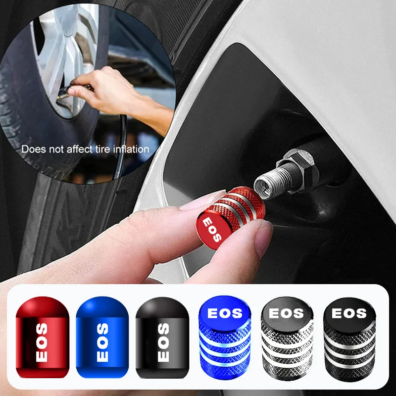 4PCS Alloy Car Tire Rim Wheel Anti-dust Air Valve Caps for Volkswagen VW EOS Logo Caddy Golf Jetta Polo Beetle Sharan T-cross
