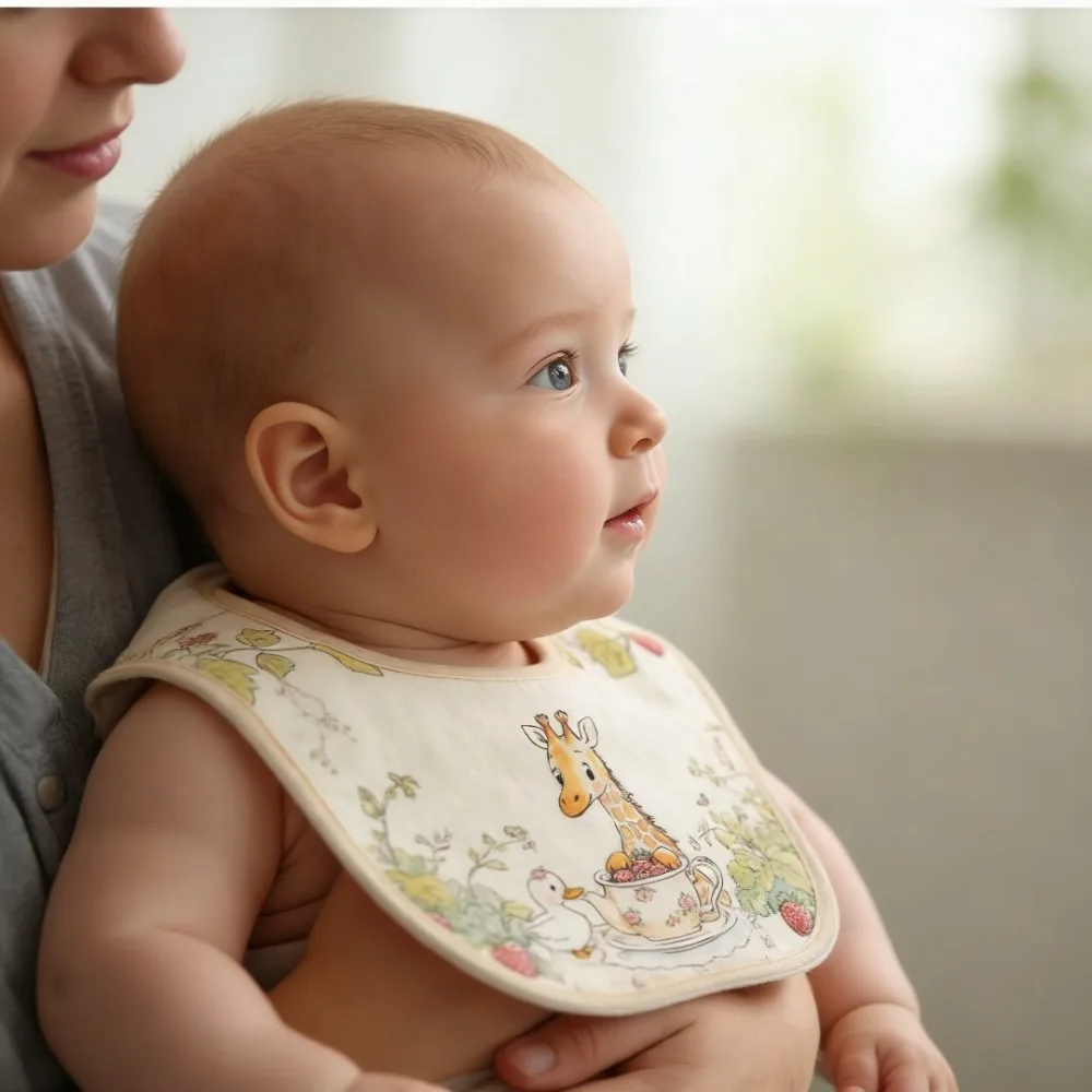 

New Gauze U Shaped Baby Bibs Cute Cotton Saliva Towel Newborn Burp Cloths for Boy Girl Feeding Drool Kids Accessories Bibs