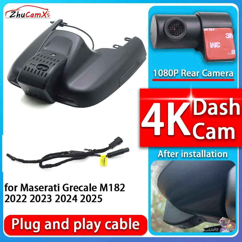 

4K 2160P Camera Plug and Play Dash Cam Video Night Vision For Maserati Grecale M182 2022 2023 2024 2025