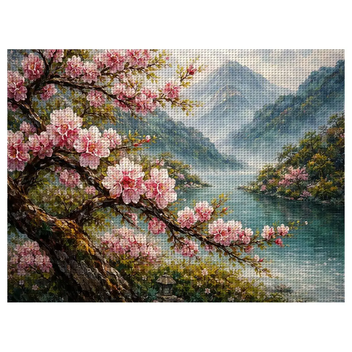 1 Stück 30x40 cm/11,8*15,74 Zoll Naturmotiv Gestempeltes Kreuzstich-Set DIY-Kit 11/14/16CT DIY-Stickset Kreuzstich-Set