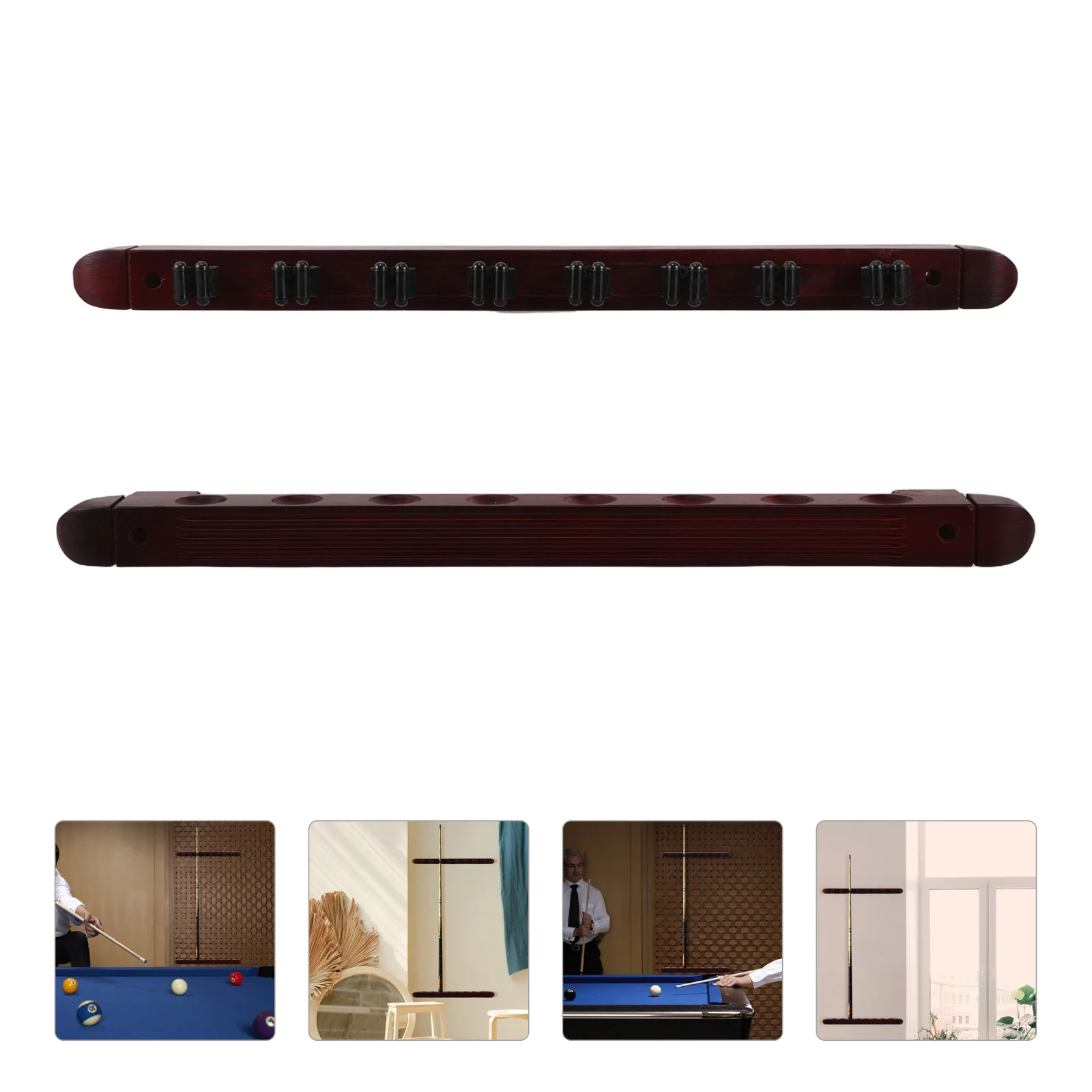 8 Hole Billiard Cue Stand Pool Holder Wall Mount Table Tennis Accessories Balls