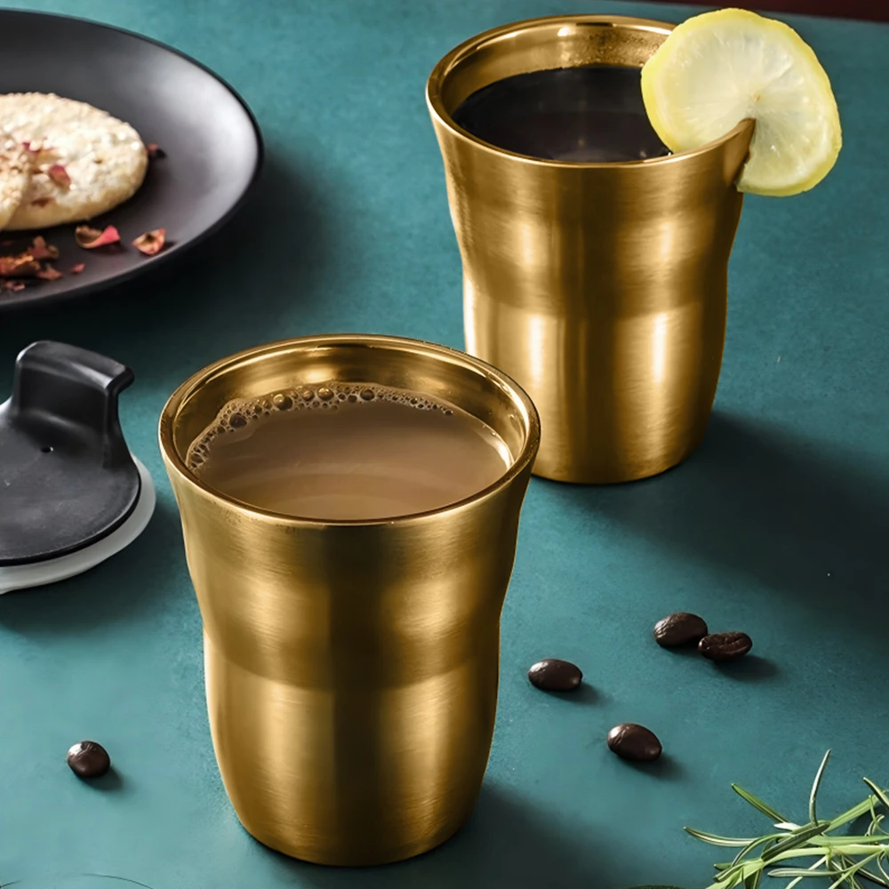 304 stainless steel cup, 260ml/8.8oz metal drinking cup, anti drop camping cup, suitable for storing milk, coffee, beer
