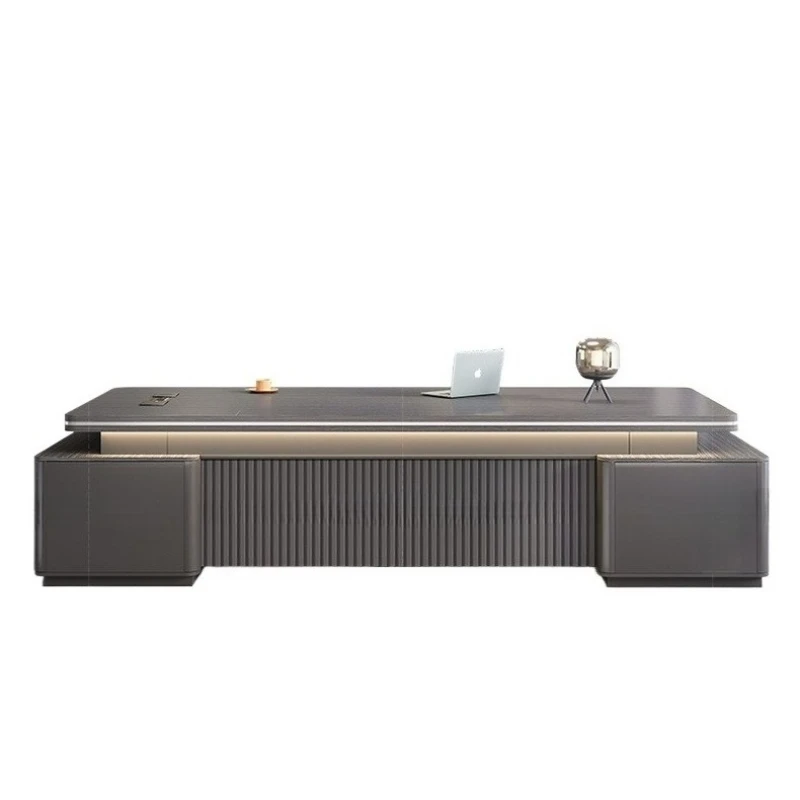 Wooden Business Boss Desk Storage Light Luxury Customized Designer Vintage Desk Chinese Work Conference Escritorio Furniture