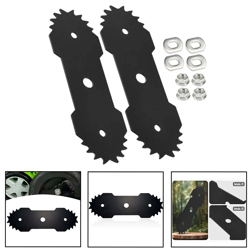 شفرة مزدوجة الحواف مقاس 7.5 بوصة من الفولاذ المقسى متوافقة مع شفرة تشذيب سلكية كهربائية Greenworks 12 أمبير 27032 #4