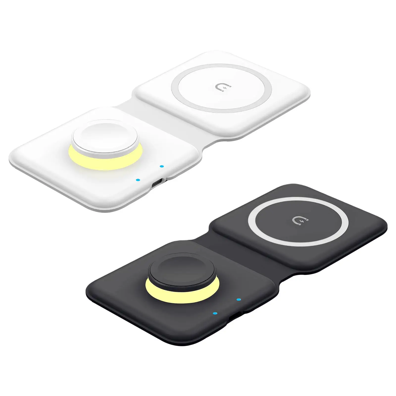 حامل شاحن لاسلكي قابل للطي ، سريع 15 واط ، 2 في 1 ، 13 ، 12 ، SE ، 11 ، XS ، 8