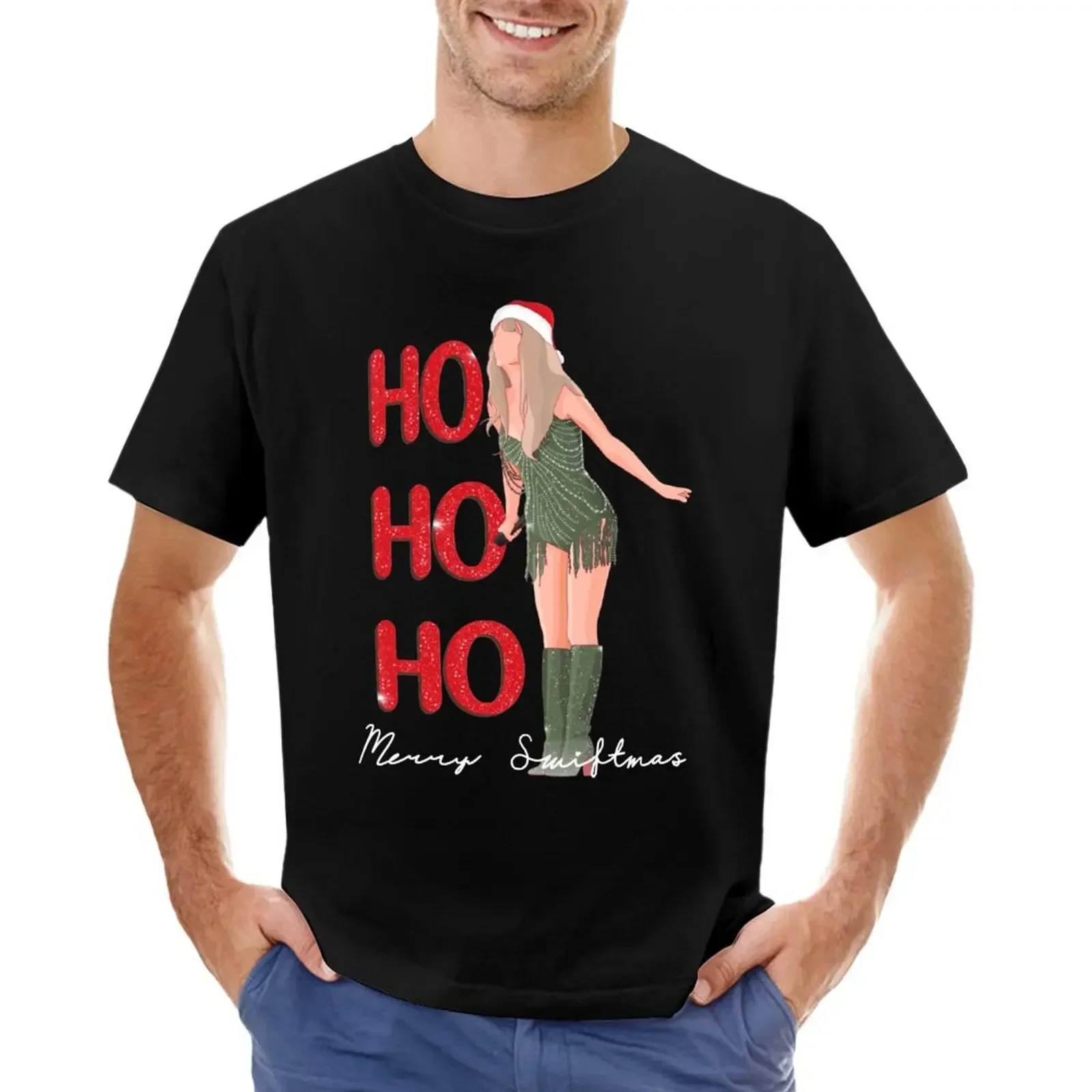 ho ho ho merry swiftmas T-shirt blacks tops quick-drying blanks mens funny t shirts