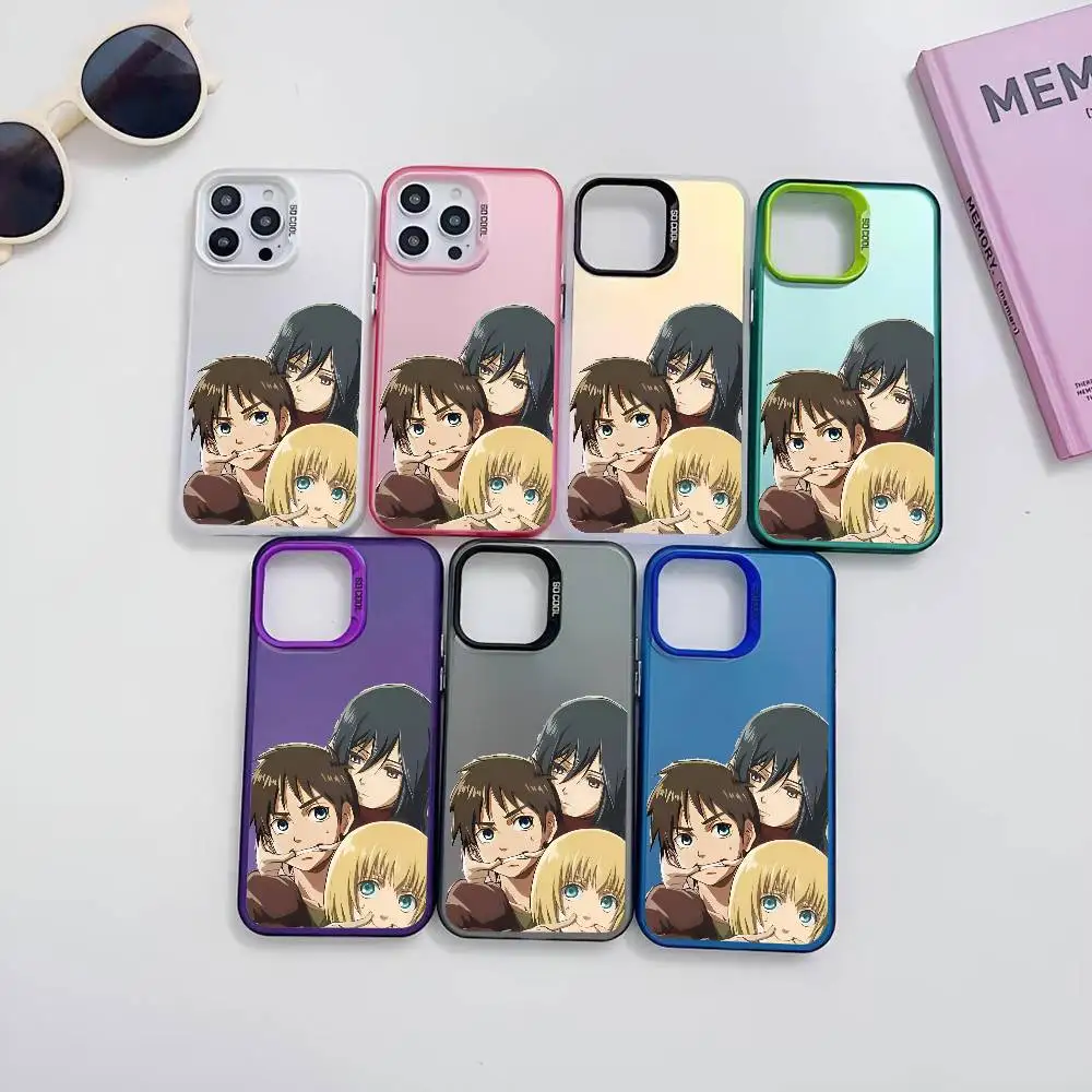 Anime Aanval Op Titan Laatste Seizoen Telefoon Case Hot Koop IMD Kleur Zilver Shell Voor IPhone 17 16 15 14 13 12 11 Air Pro Max Plus