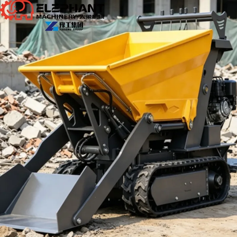 High Quality Mini Crawler Dumper Truck Latest Design EPA Engine 500Kg 800Kg Capacity Mini Loader Tractor For Engineering Use