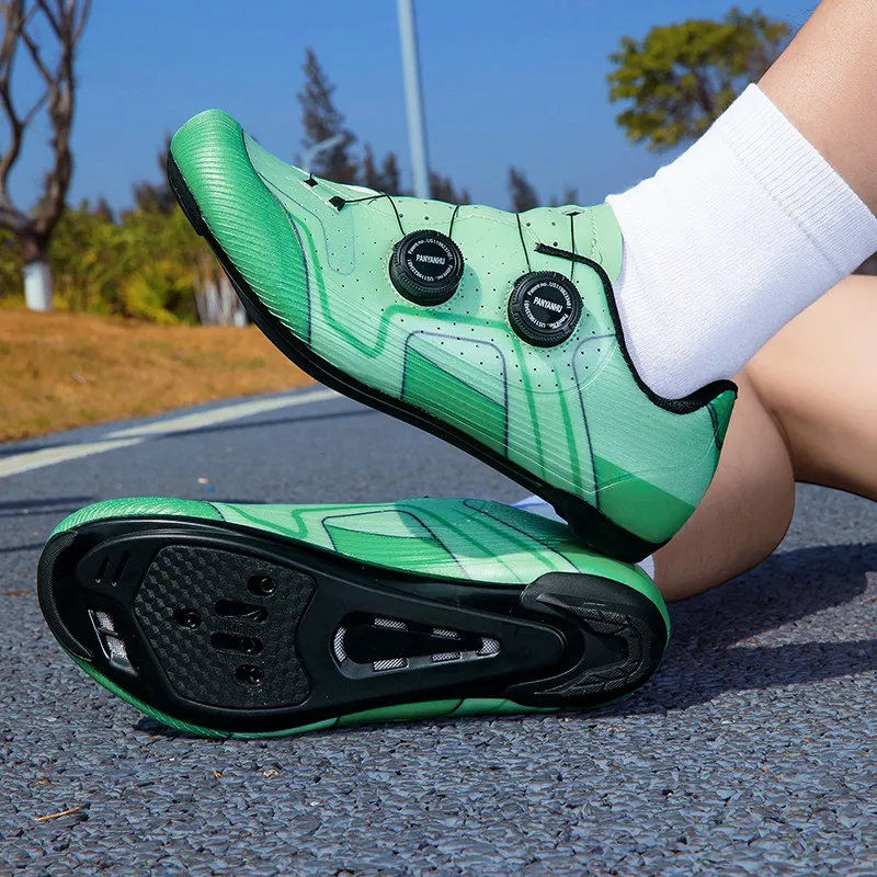 

New Arrival Green Men's Mountain Cycling Shoes Size 37-46 Professional Speed Sneaker Unisex Quality Outdoor Road Bike Shoes Men
