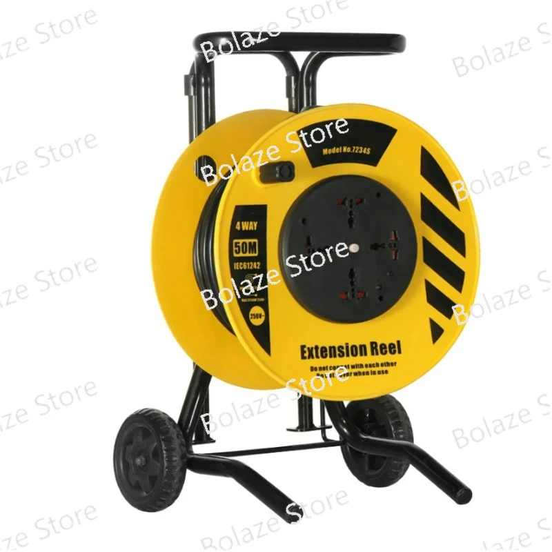 

Multi socket standard 50m Sizes Electric Retractable Cable Reel universal worldwide Extension power socket reel for industrial