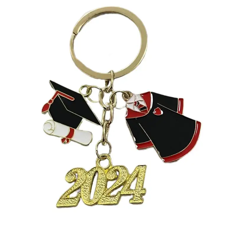 Graduation Key Chain Metal Graduation Accessories 2024 Senior Keychain Portable Graduation Charm Graduation Decorations For Keys