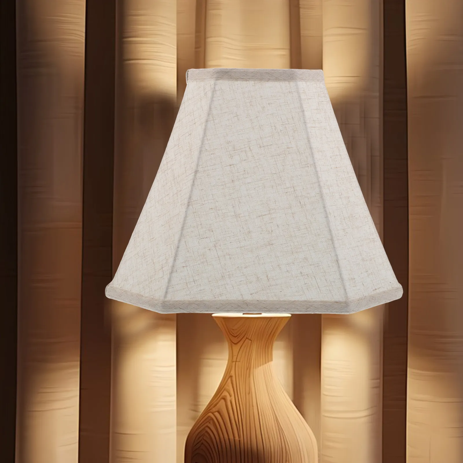 

Square Fabric Lamp Shade Linen Folded Modern Design for Table Floor Lamps 13x10x6 Easy Assembly Replacement Lamp Shade Fabric