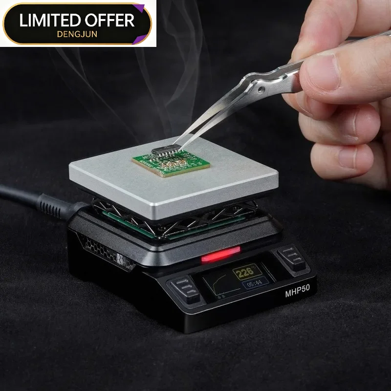 MHP50 Mini Heating Platform 150W PD DC Power Supply Programmable Curve Reflow Soldering Electronic Preheat Station