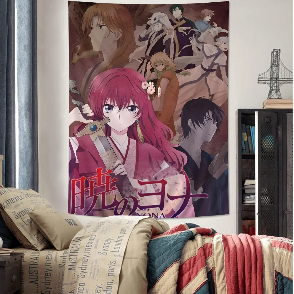 Yona Of The Dawn Anime Tapestry Hippie Flower Wall Carpets Dorm Decor Wall Hanging Home Decor