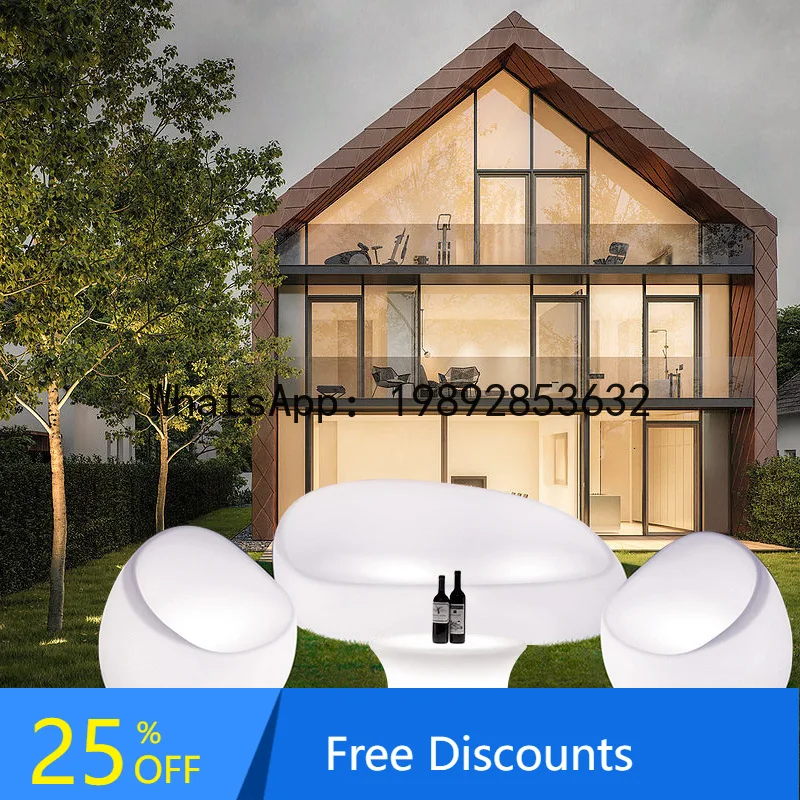 LYY Colorful Luminous Combination Sofa KTV Bar Outdoor Home LED Colorful Luminous Color Changing Sofa Chair