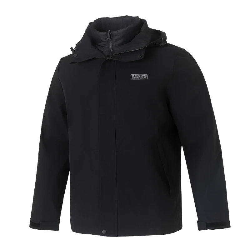 

Мужская спортивная куртка Skechers для бега и фитнеса, модная модная повседневная куртка, мужской топ с метеоритом, черный/три в одном/вниз на подкладке/водонепроницаемая ткань P425M212-03K8