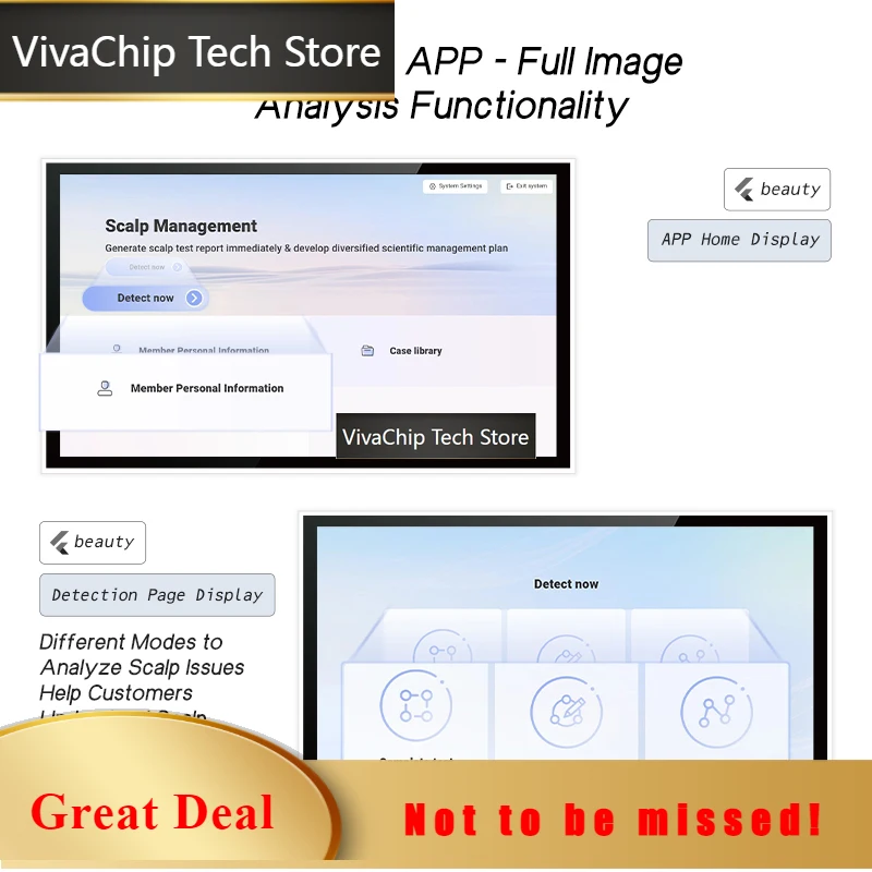 VivaCT Latest AI Intelligent Scalp Detect Analyzer With Analysis Of Five Major Scalp Problems & Sending Test Reports